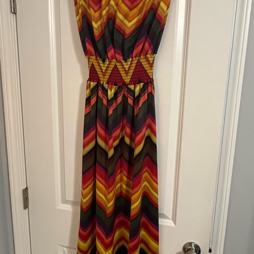 Sunny Leigh Yellow Orange Strapless Sundress